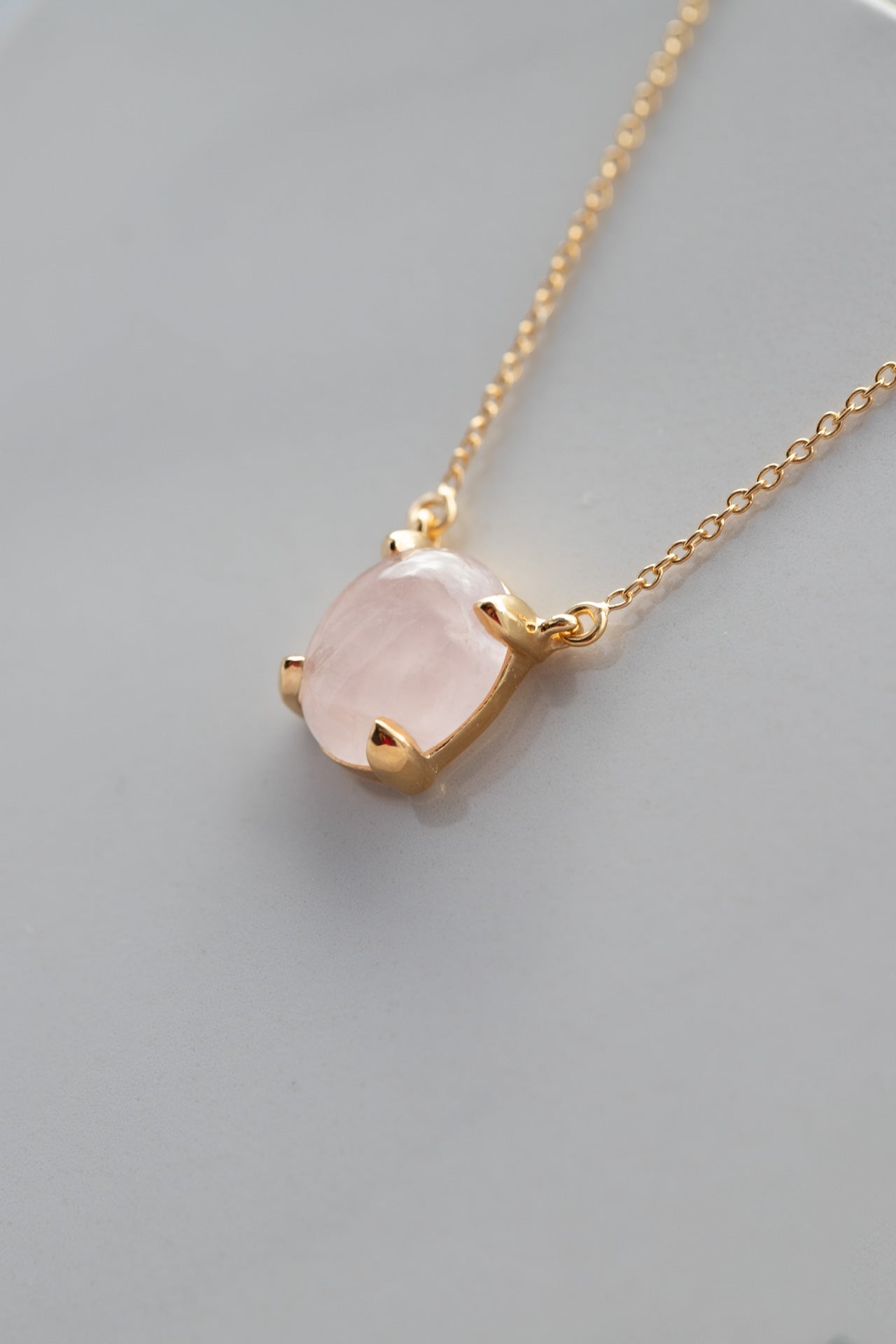 Oval Pink Quartz Pendant