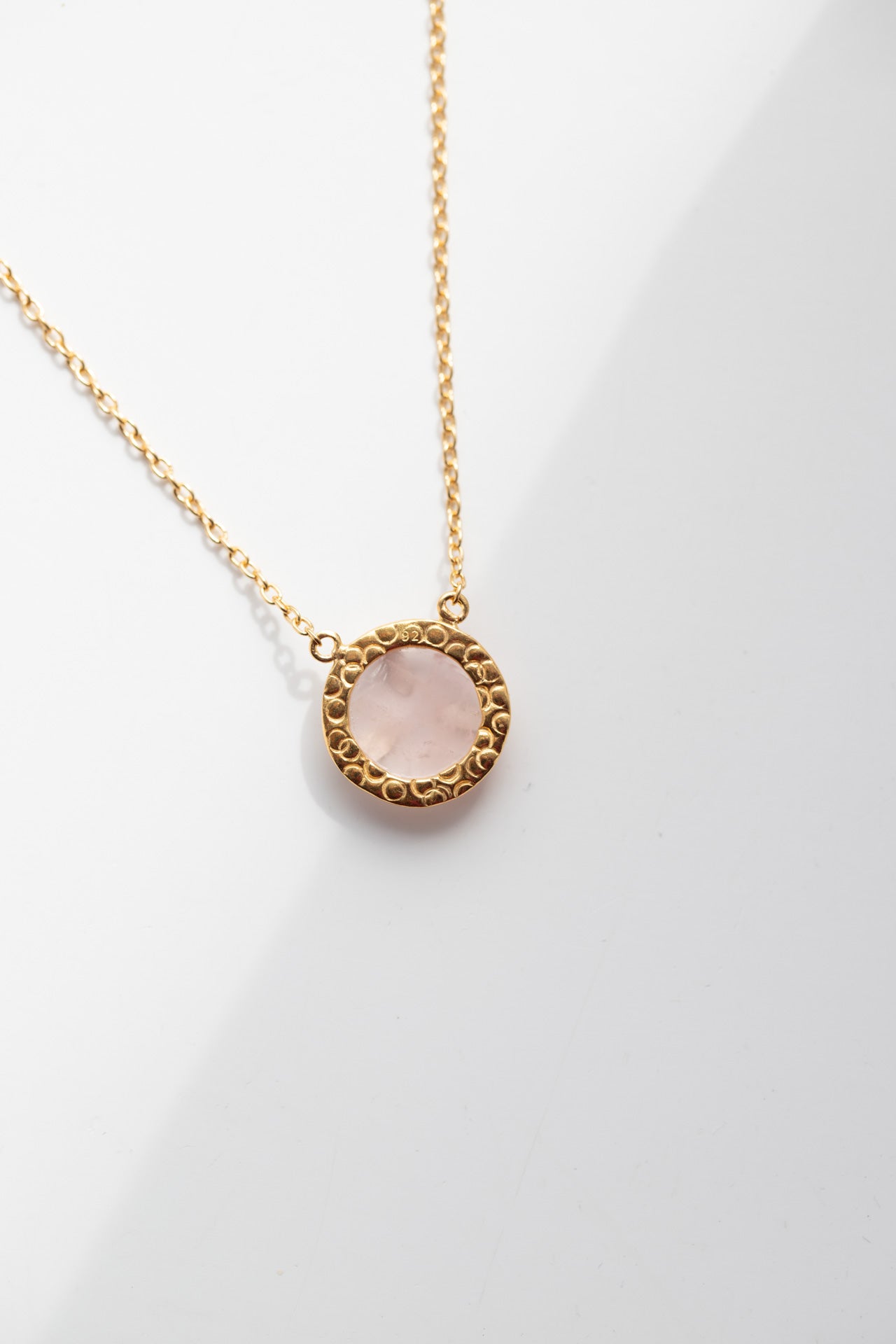 Round Pink Quartz Pendant